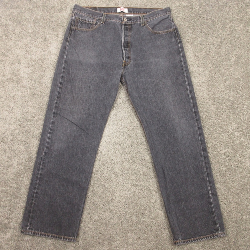 Vintage‎ Levis Jeans Mens 36x28 (Tag 38x32) Gray 501 Button Fly Denim Pants Y2K